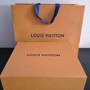 Louis Vuitton Orange Box Set with Blue Accents / Shopper Bag